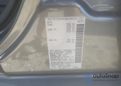 2024 Nissan Altima Sv Fwd from USA, damaged, VIN 1N4BL4DV3RN332792